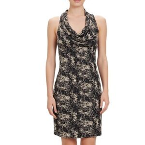 Gap Vintage Cowl Neck Dress in Tan & Black Size XS